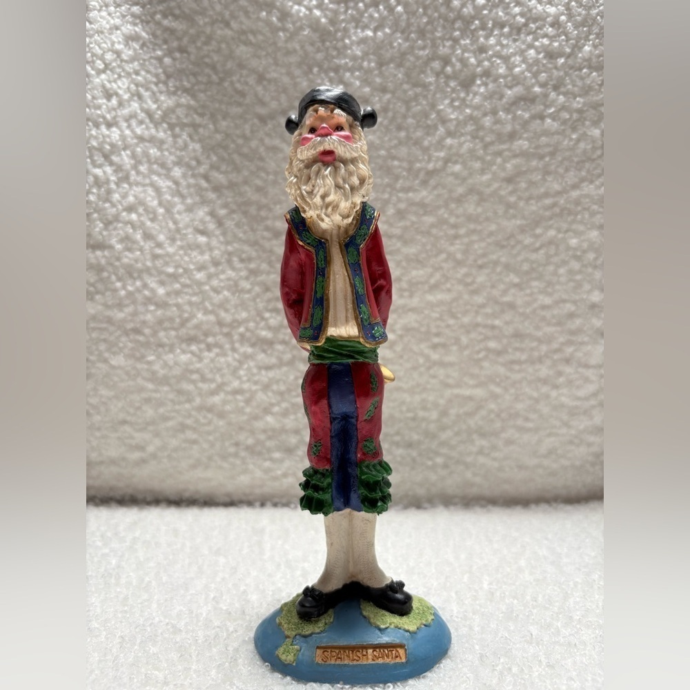 Vintage Pencil Style Resin Spanish Santa Figurine-6.75”H-Preowned EUC-See Photos